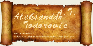 Aleksandar Todorović vizit kartica